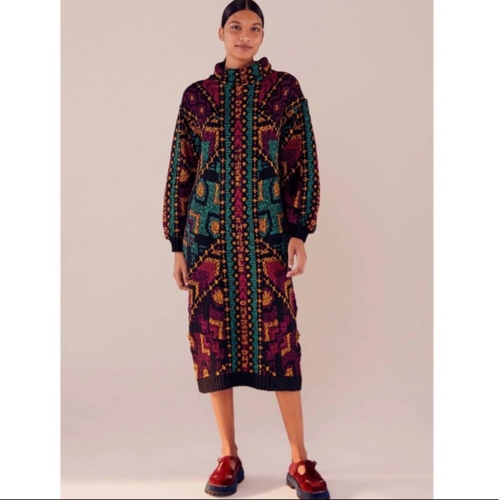 FARM Rio Multicolor Patterned Midi Dress